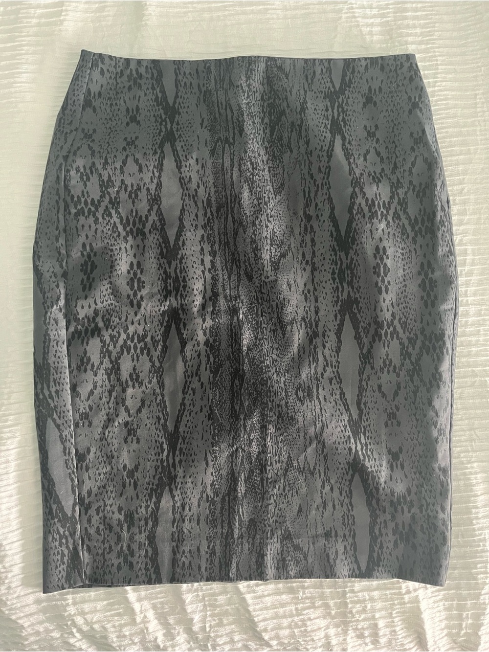 Banana Republic Black and Gray Snake-Print Pencil Skirt